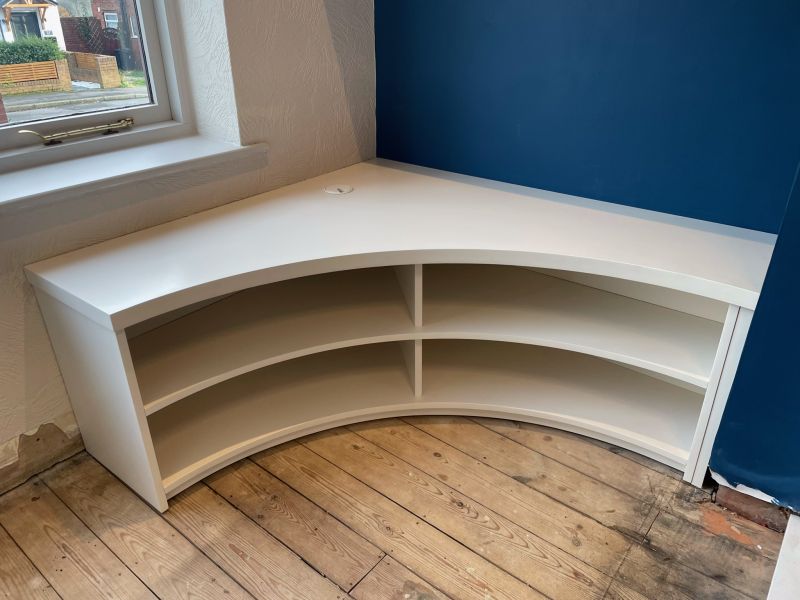 Concave TV cabinet in RAL 9001: Swipe To View More Images