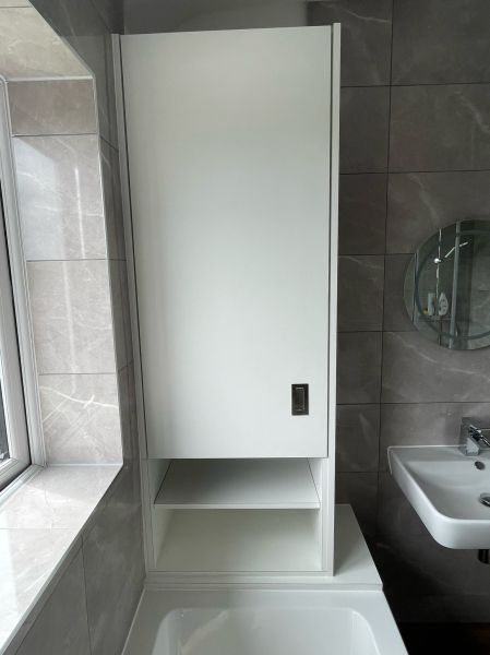Fully laminated bathroom furniture : Swipe To View More Images