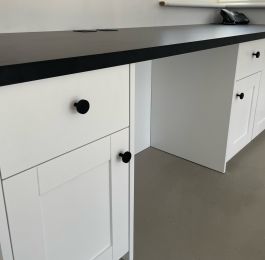 Bespoke desk with black laminate top: Click Here To View Larger Image
