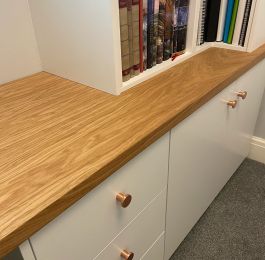 Shelving with oak desk: Click Here To View Larger Image