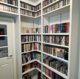 Bookcase with corner shelving: Click Here To View Larger Image