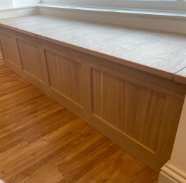 Oak window seat with storage: Click Here To View Larger Image