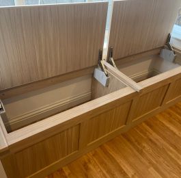 Bespoke window seat with lift up tops: Click Here To View Larger Image
